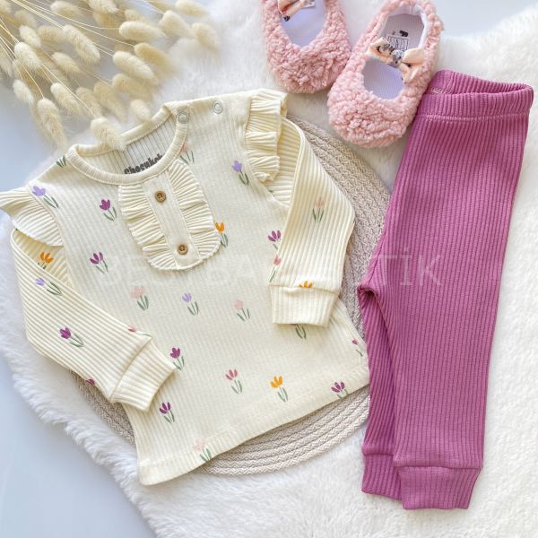 RENKLİ LALELER FİTİLLİ ALT ÜST TAKIM
