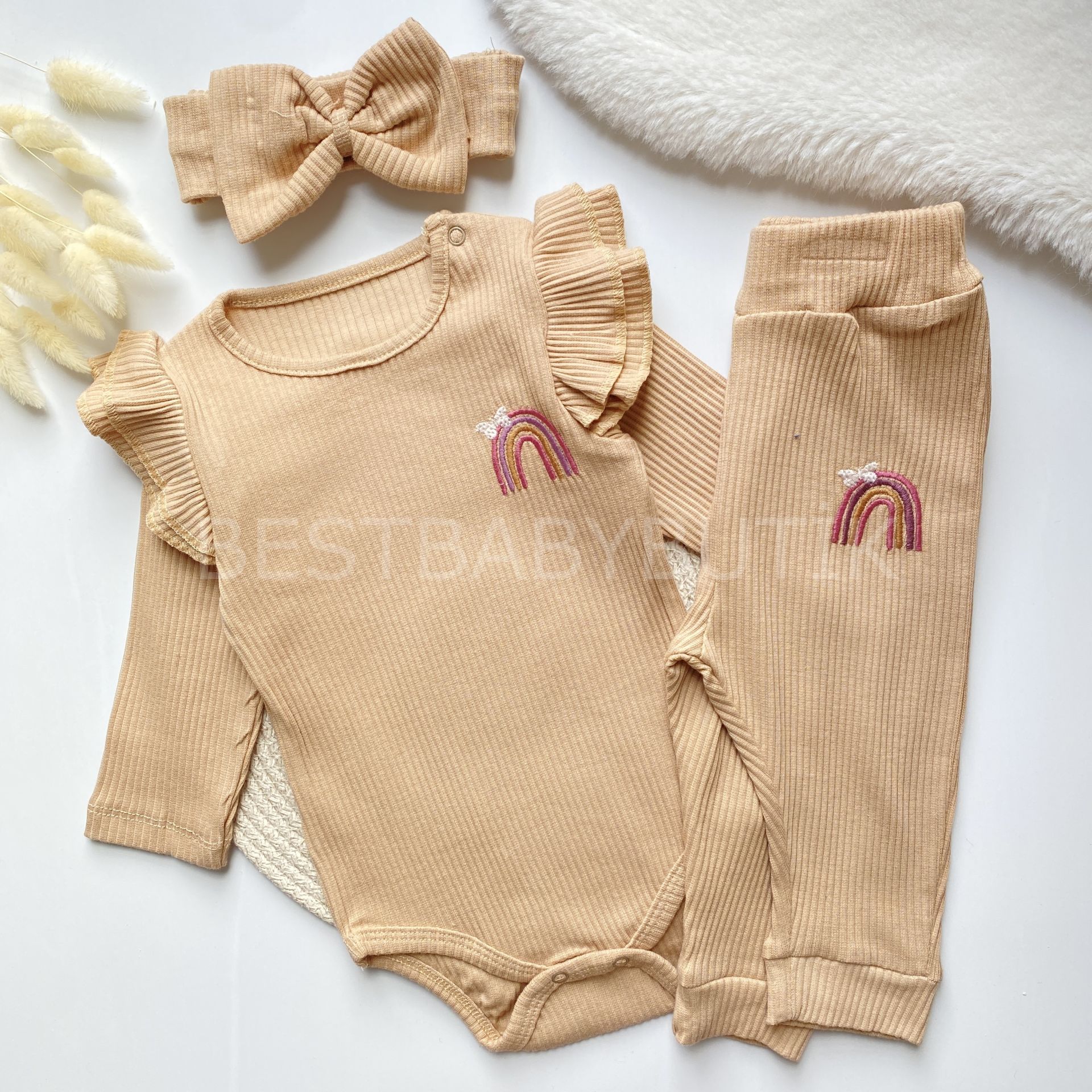 GÖKKUŞAĞI FİTİLLİ KAŞKORSE BANDANA DETAYLI 3’LÜ TAKIM