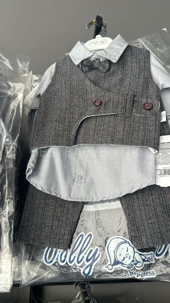 Papyon ve Yelekli 3’Lü Takım (DAR KALIP) 6-9 AY