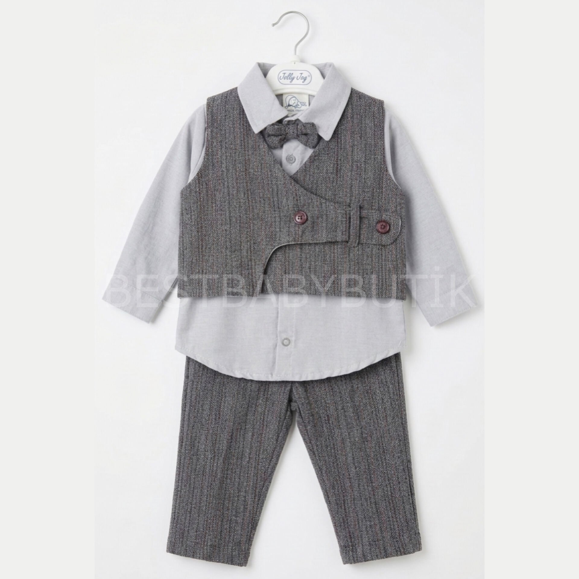 Papyon ve Yelekli 3’Lü Takım (DAR KALIP) 6-9 AY