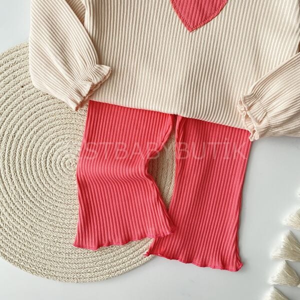 Kalp Detaylı İspanyol Paça Kaşkorse 2’Li Takım