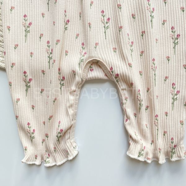 LARA DANTEL BEBE YAKA DETAYLI ÇİÇEKLİ FİTİLLİ TULUM