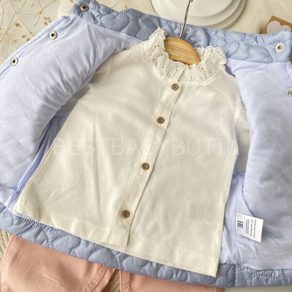 Kalp Yelekli Fisto Yaka Detaylı Gömlekli 3’Lü Takım 18-24 AY