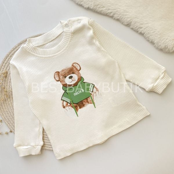 BEAR KAŞKORSE FİTİLLİ AYICIK ETİKETLİ ŞAPKALI 3’LÜ TAKIM