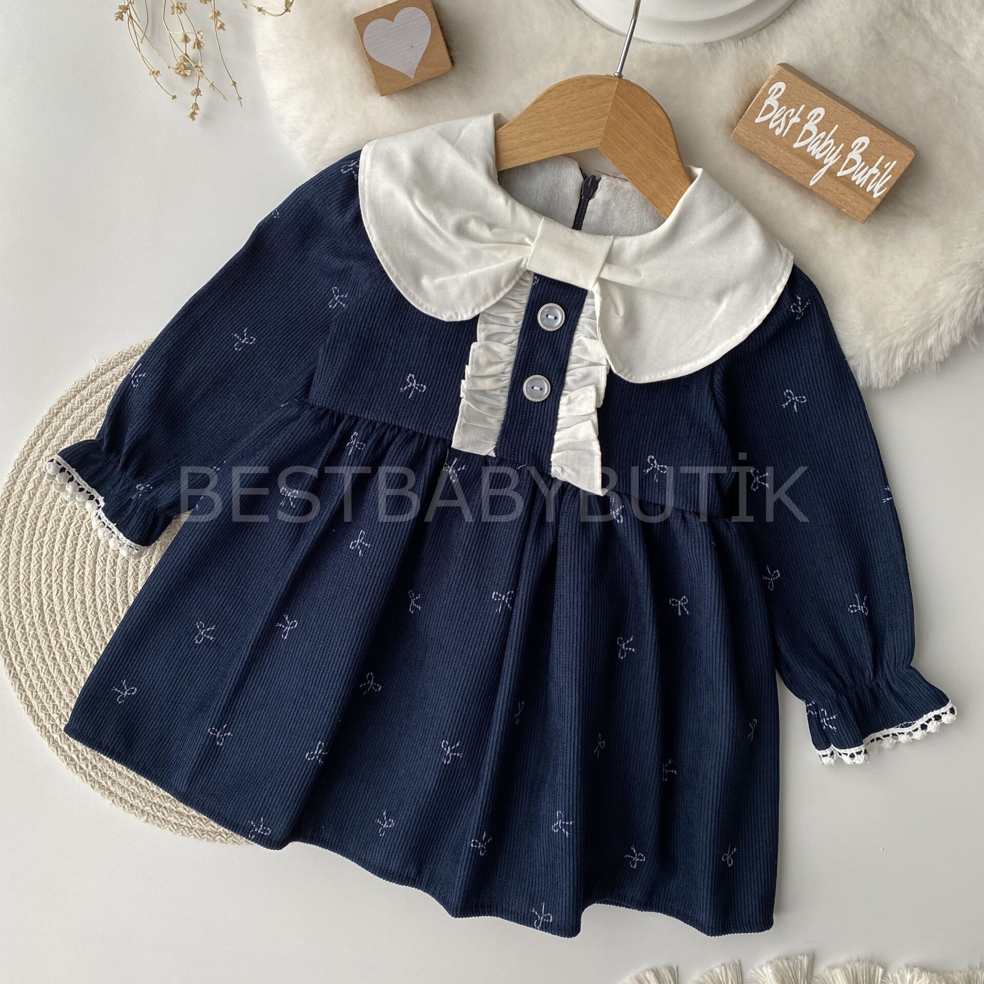 Minik Fiyonklu Astar Ve Tüllü Elbise 6-9 AY