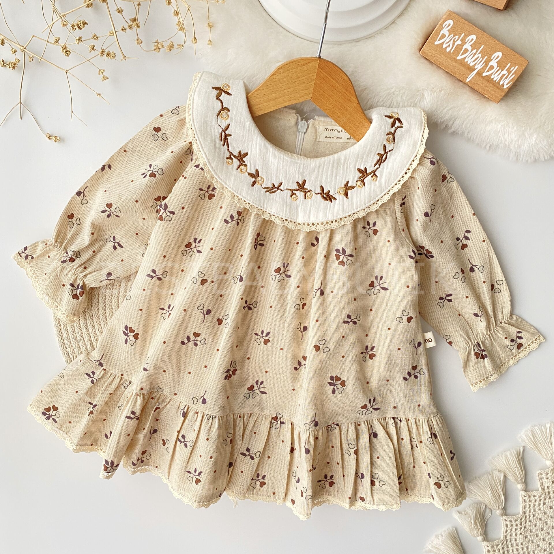 Parla Çıtır Çiçek Nakışlı Elbise