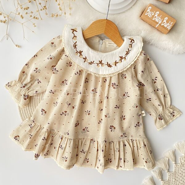 Parla Çıtır Çiçek Nakışlı Elbise