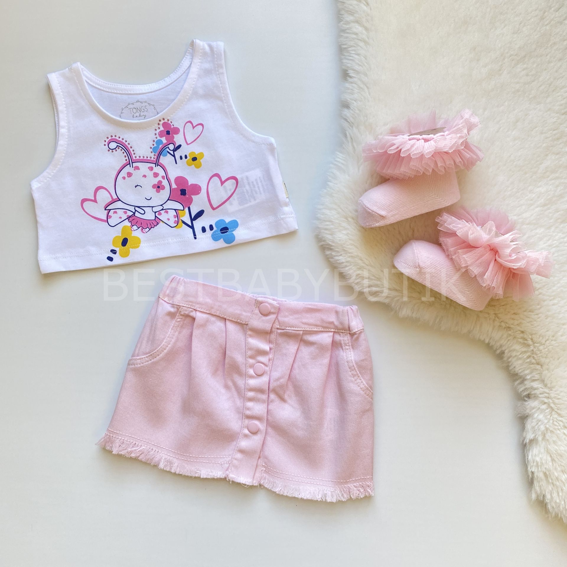 KALPLİ BASKI DETAYLI CROP VE ETEĞİ