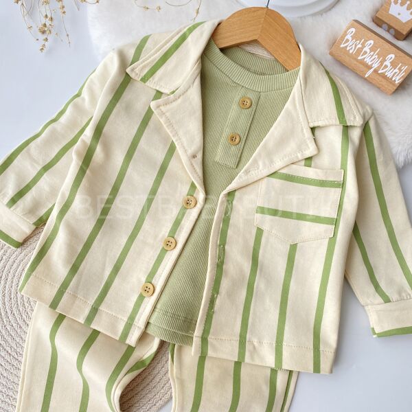 Çizgili Ceketli 3’Lü Takım 18-24 AY