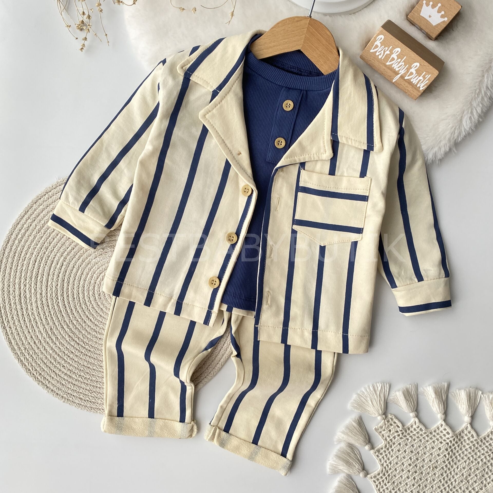 Çizgili Ceketli 3’Lü Takım 18-24 AY