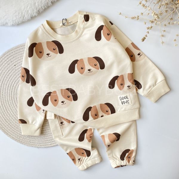 SEVİMLİ KÖPEKCİK DETAYLI KARGO CEPLİ 2’Lİ ALT ÜST TAKIM