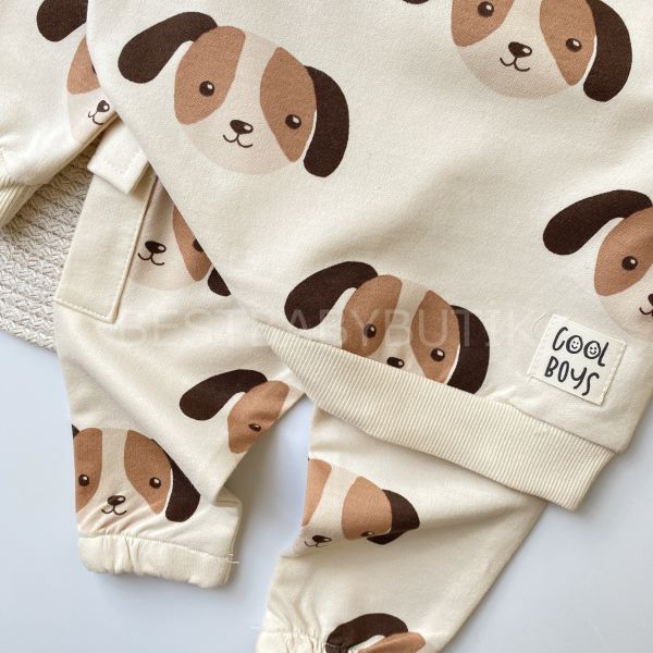 SEVİMLİ KÖPEKCİK DETAYLI KARGO CEPLİ 2’Lİ ALT ÜST TAKIM