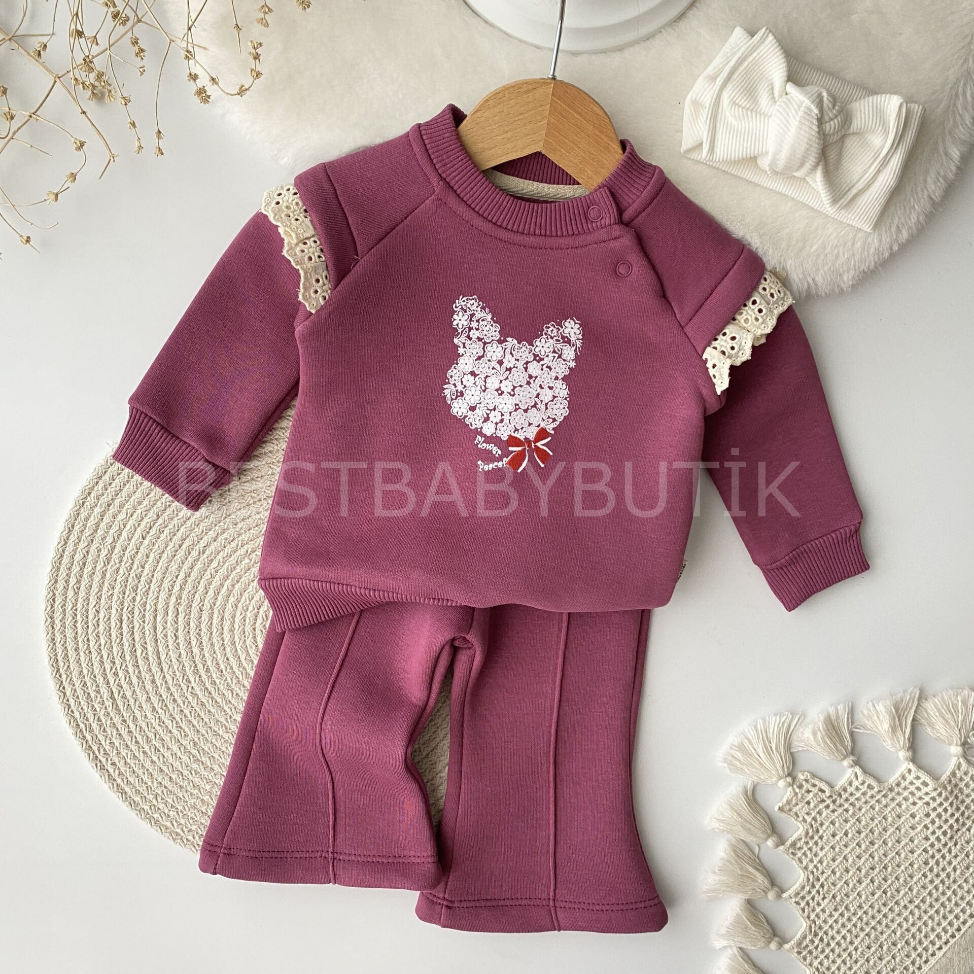 Tavşan Baskılı İspanyol Paça Şardonlu 2’li Takım 6-9 AY