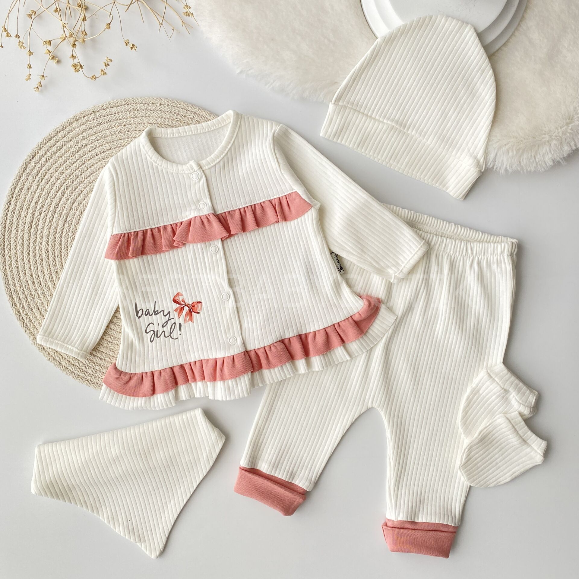 Baby Cute Patiksiz Fitilli 5 Parça Hastane Çıkışı Seti
