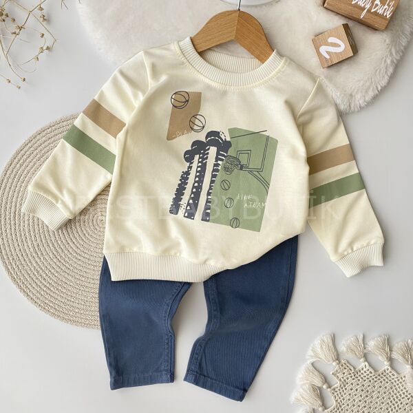 Yandan Fermuar Detaylı Şişme Yelekli Keten Pantolonlu 3’Lü Şık Takım