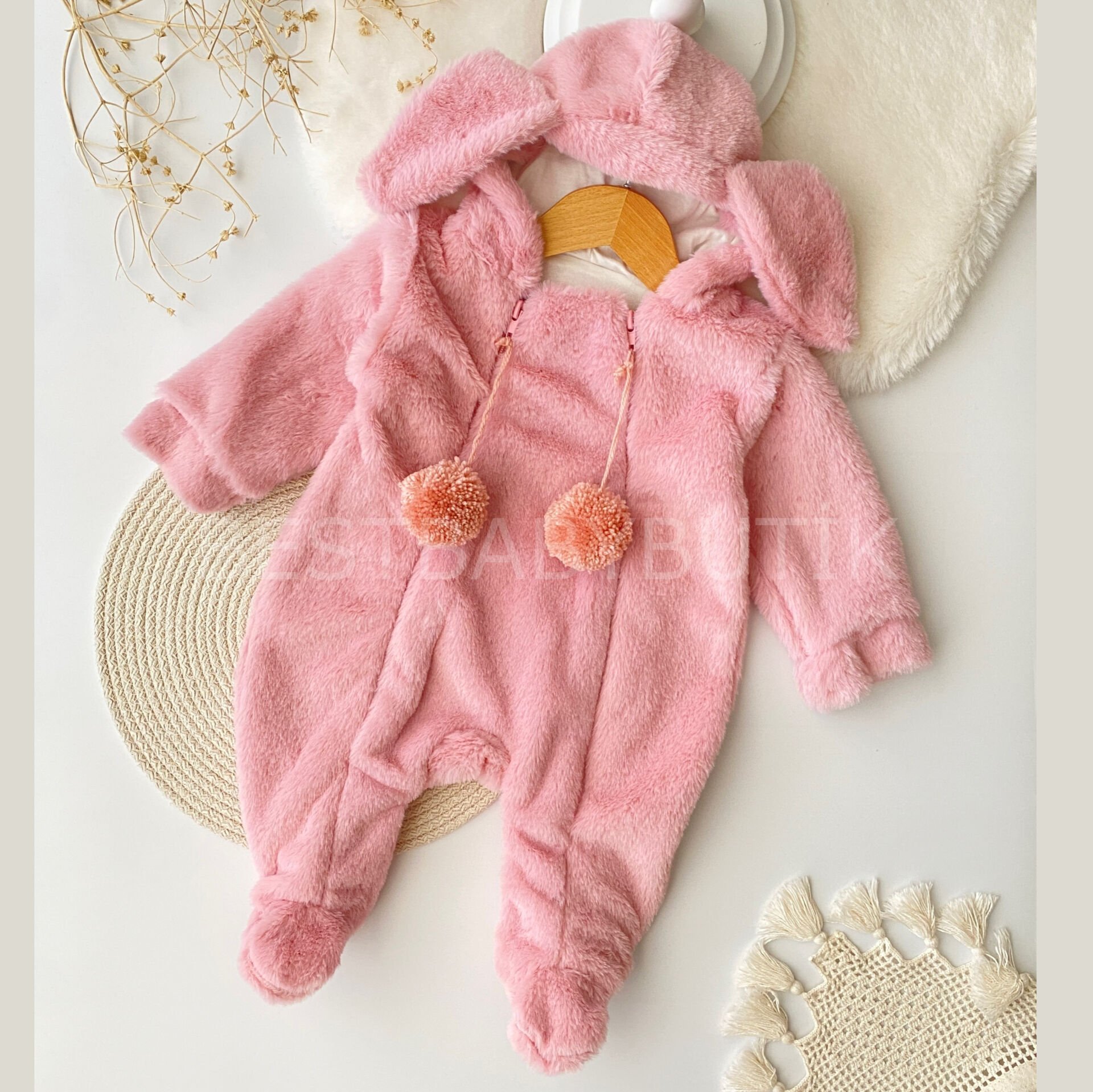 Tavşan Pofidik Çift Fermuarlı Pamuk Astarlı Tulum