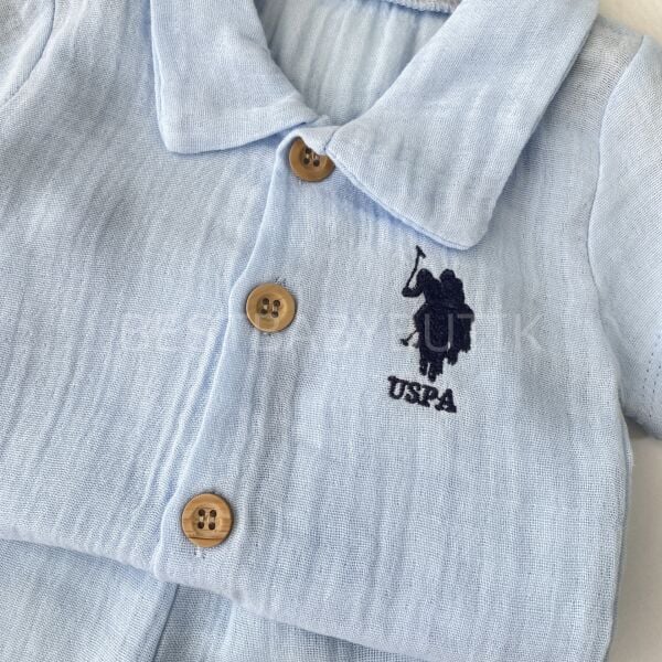 Nakışlı Polo Yaka Müslin Takım 12-18 AY