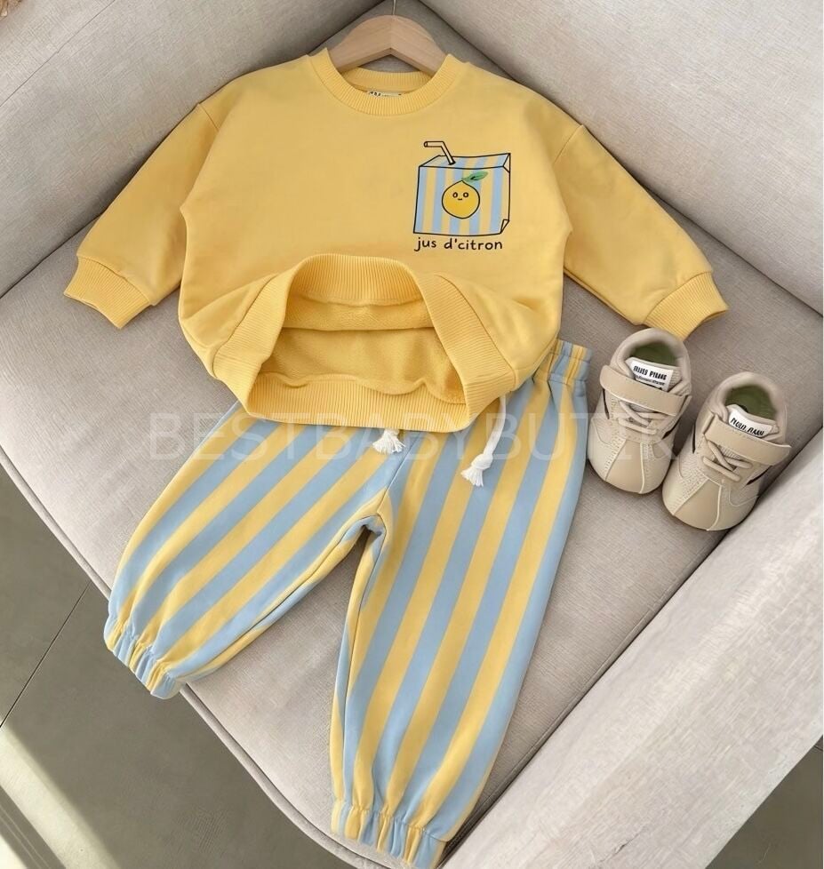 Premium Limonlu Oversize Eşofman Takım 2-3 YAŞ