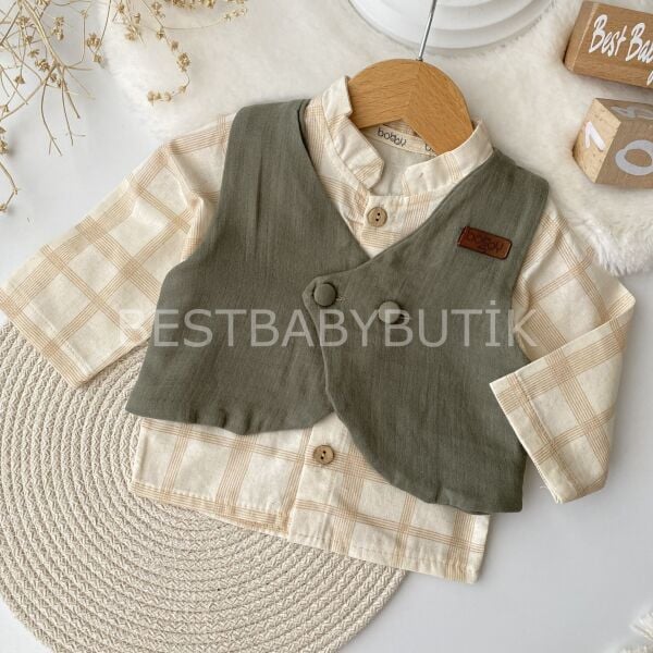 Köy Ağası Müslin 3 Parça Yelekli Şık Takım