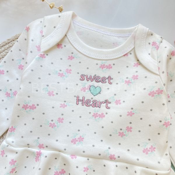 SWEAT HEART ÇİÇEKLİ ETEK DETAYLI 2’Lİ ZIBIN SETİ