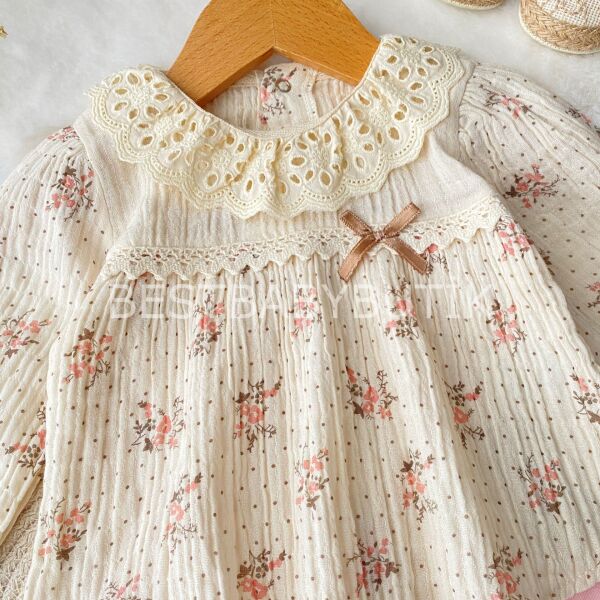 Çıtır Çiçekli Fisto Yakalı Müslin 2’Li Takım