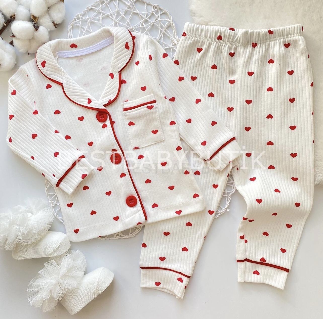 Kalpli Gömlek Yakalı Pijama Takımı