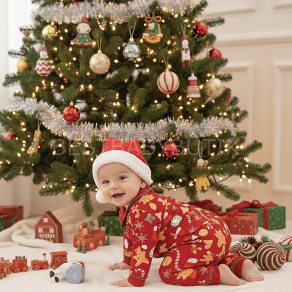 Kurabiye Baskılı Şapkalı Pijama Takımı