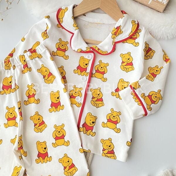 Winnie Pooh Baskılı Pamuk Pijama Takımı 12-18 AY