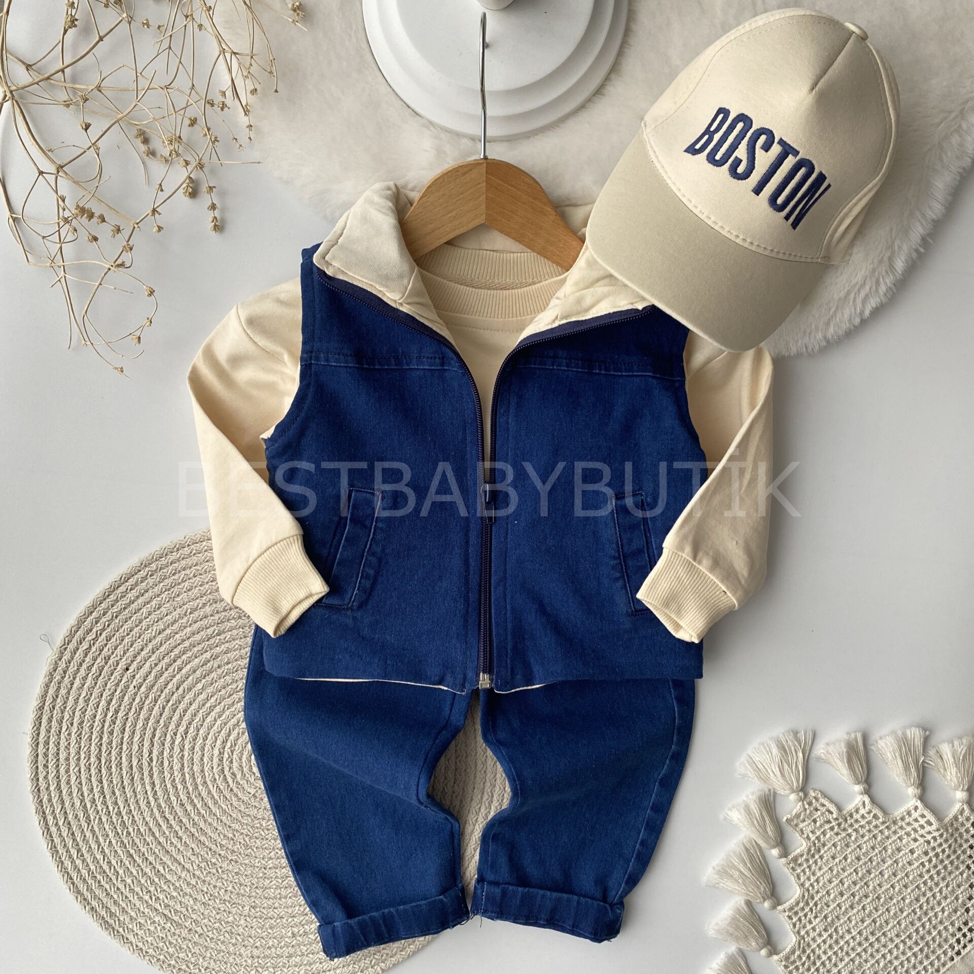 BASTON ŞAPKALI KOT YELEKLİ 4’LÜ TAKIM