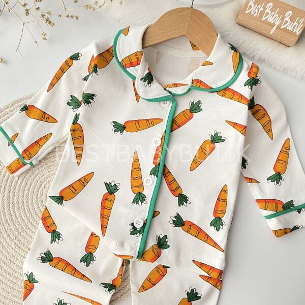 Havuç Detaylı %100 PAMUK Pijama Takımı 18-24 AY