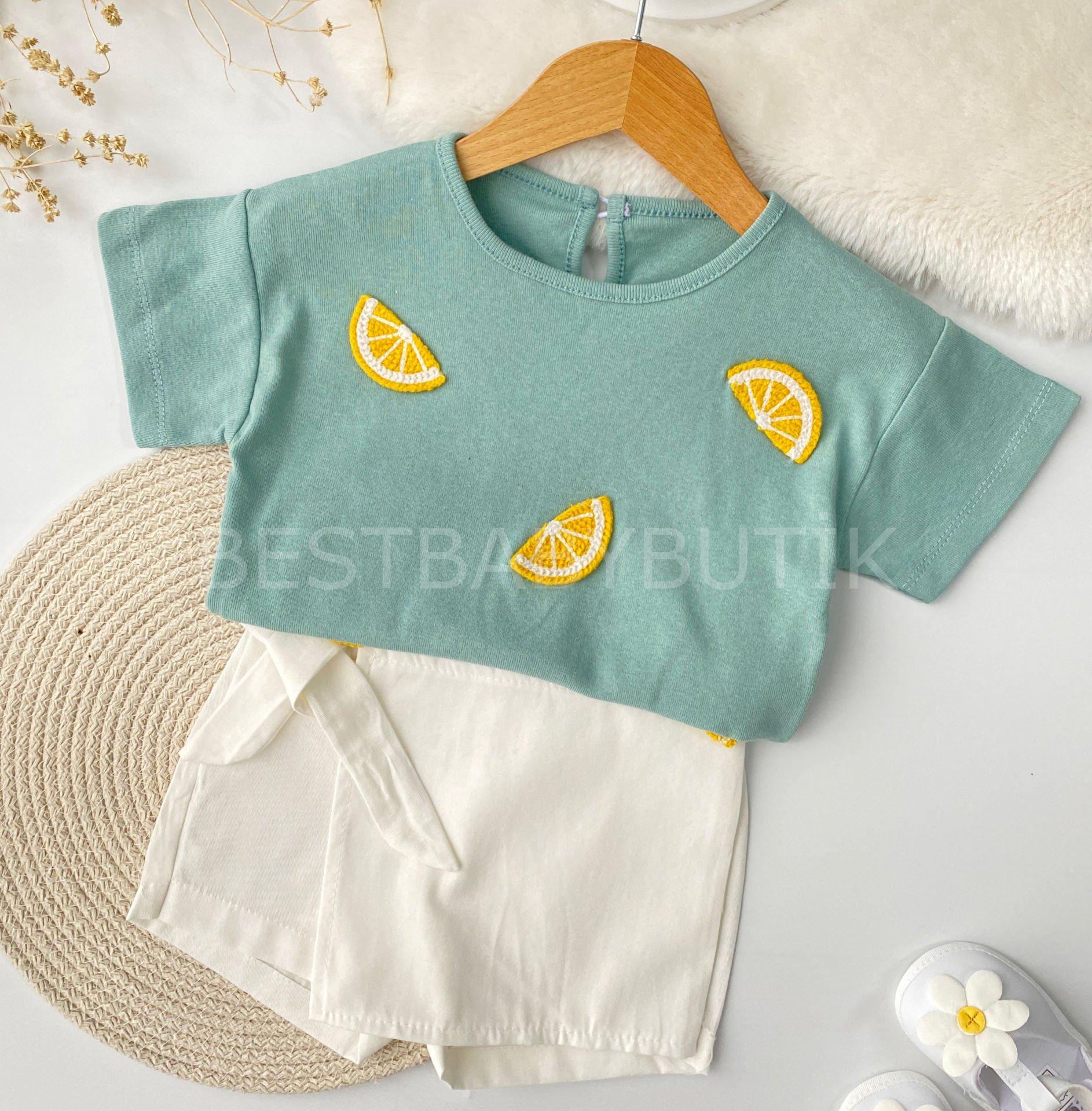 Limonlu Şort Etekli 2’Li Takım