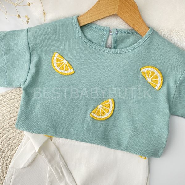 Limonlu Şort Etekli 2’Li Takım