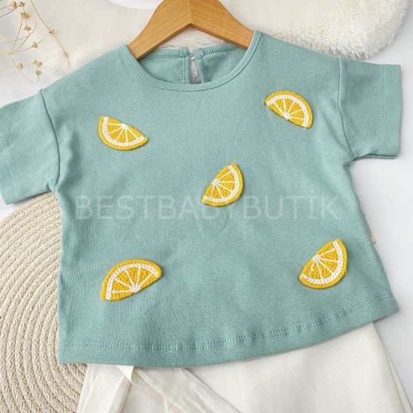 Limonlu Şort Etekli 2’Li Takım