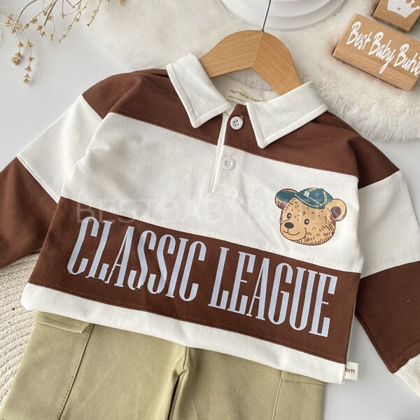 SuperBear Polo Yaka Çizgili Kargo Cepli 2’Li Takım 12-18 AY