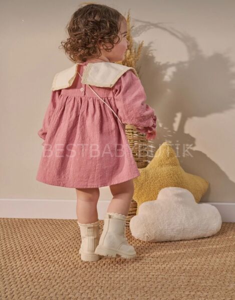 Layla Kurdale Yakalı Çantalı Elbise 6-9 AY