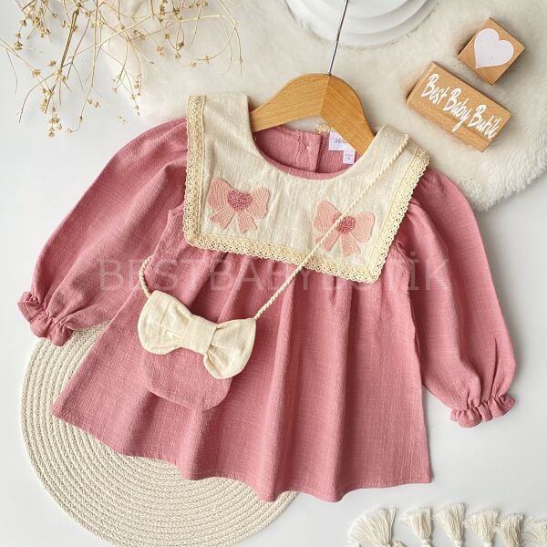 Layla Kurdale Yakalı Çantalı Elbise