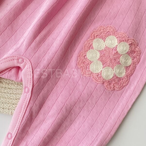 Çiçek Nakış Cep Detaylı Fisto Yakalı Jakarlı Tulum