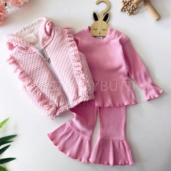 Mevsimlik Yelekli İspanyol Paça 2’Li Takım