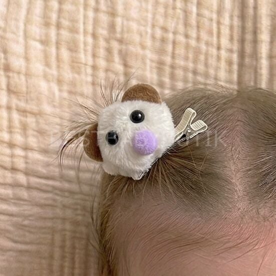 Sevimli Peluş 3 Boyutlu Ekru Toka (ADET)