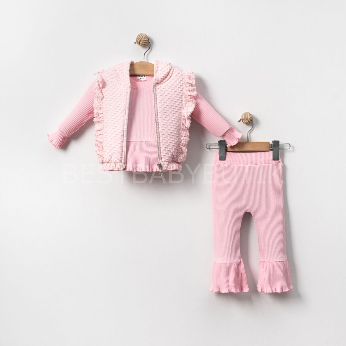 Mevsimlik Yelekli İspanyol Paça 2’Li Takım