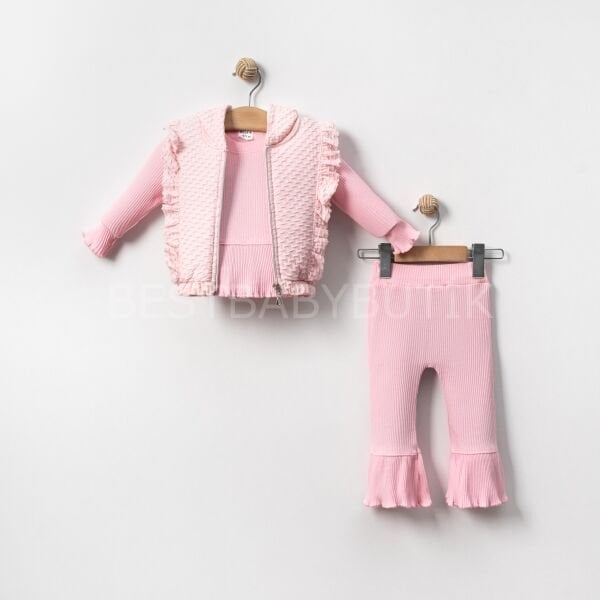 Mevsimlik Yelekli İspanyol Paça 2’Li Takım