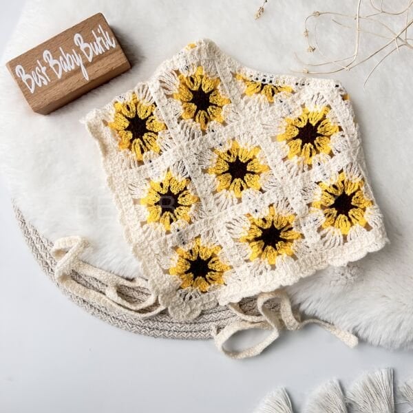 Papatyalı Örgü Bohem Bağlamalı Taç