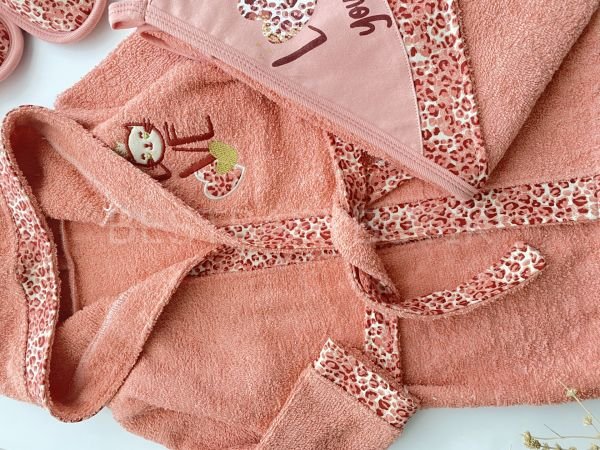 LEOPAR DESENLİ 4’LÜ BORNOZ-HAVLU SETİ