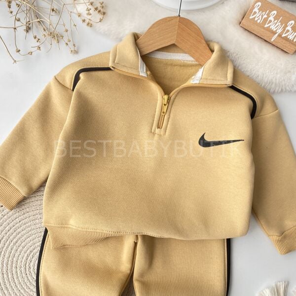 Nıke Yazılı Önden Fermuar Detaylı Şardonlu 2’Li Takım