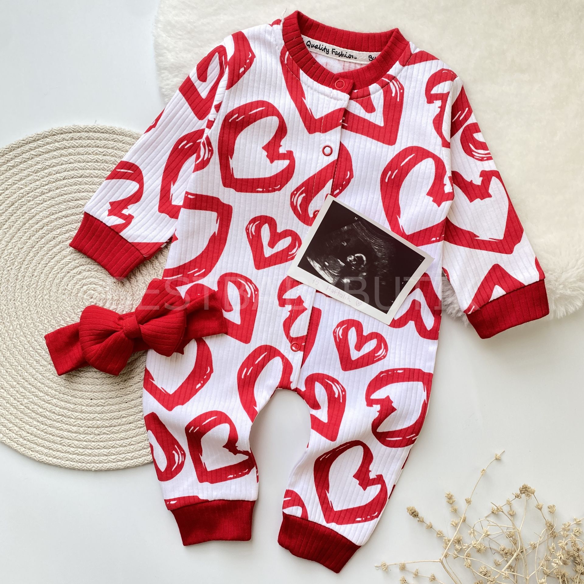 BABY LOVE KALP DESENLİ FİTİLLİ TULUM VE BANDANASI