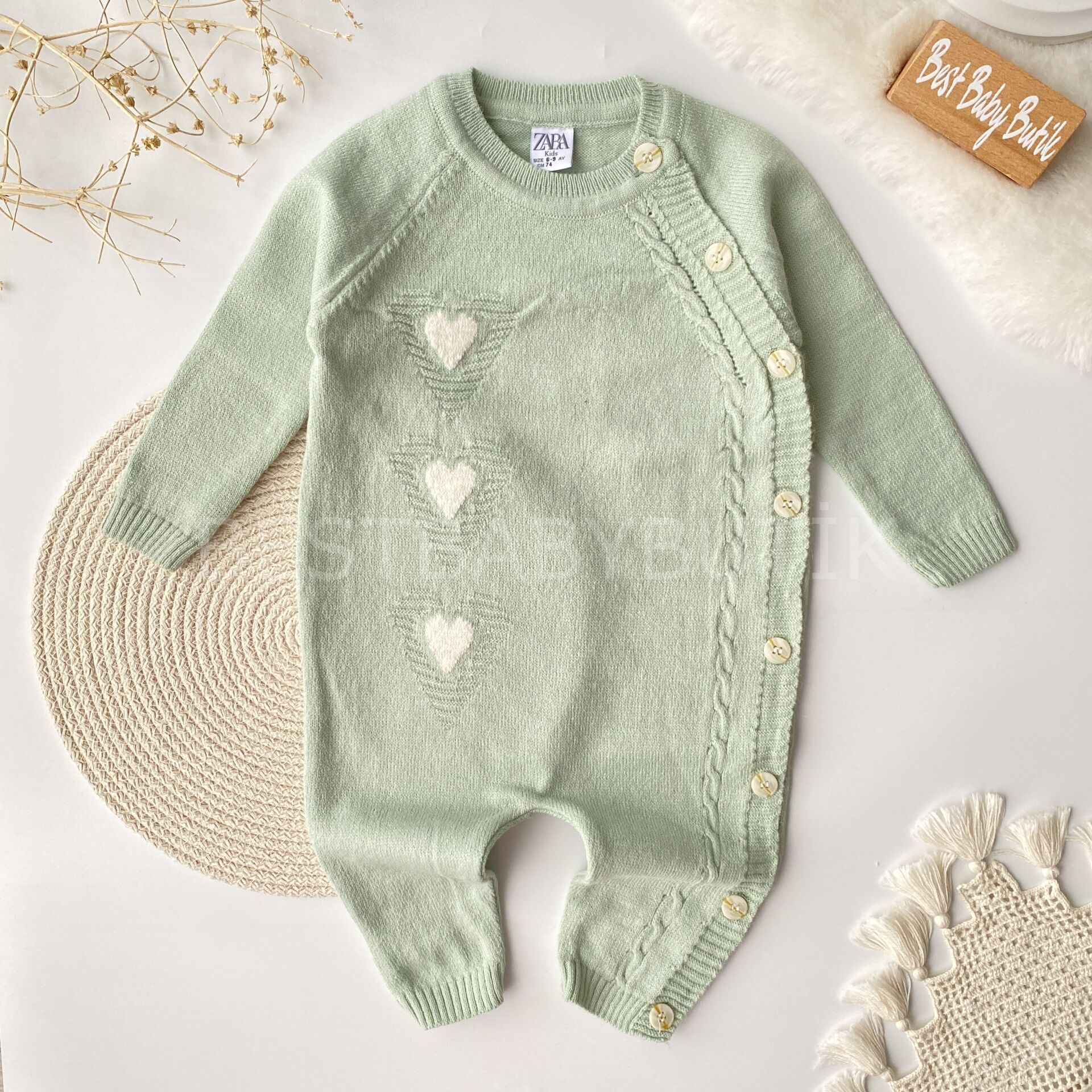 Kalpli Yandan Düğmeli Triko Tulum