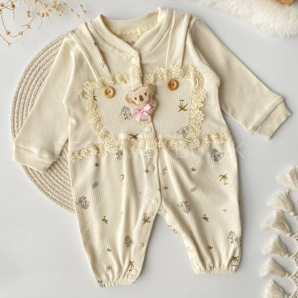 Mini Koala Detaylı Pamuklu Tulum