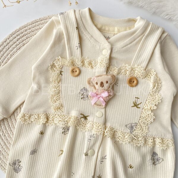 Mini Koala Detaylı Pamuklu Tulum