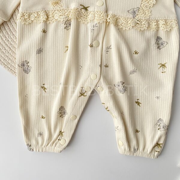 Mini Koala Detaylı Pamuklu Tulum