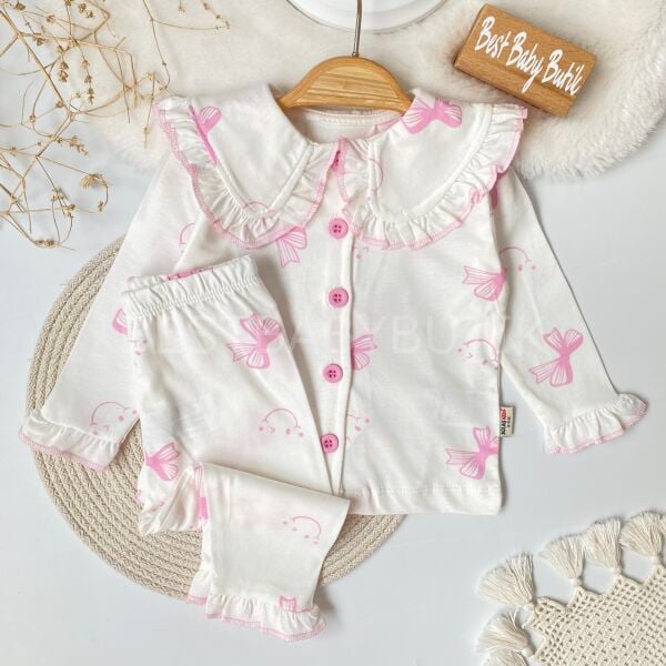 Fiyonklu Bebe Yaka Pijama Takımı